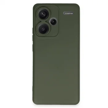 Xiaomi Redmi Note 13 Pro Plus Kılıf Nano İçi Kadife Silikon - Koyu Yeşil