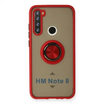 Xiaomi Redmi Note 8 Kılıf Montreal Yüzüklü Silikon Kapak - Kırmızı