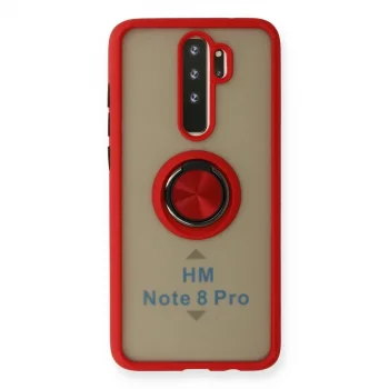 Xiaomi Redmi Note 8 Pro Kılıf Montreal Yüzüklü Silikon Kapak - Kırmızı