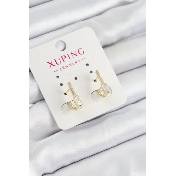 Xuping Zirkon Taşlı I Model Gold Renk Kadın Küpe