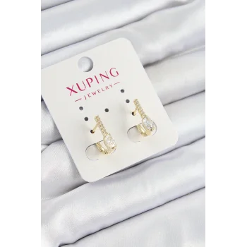 Xuping Zirkon Taşlı I Model Gold Renk Kadın Küpe