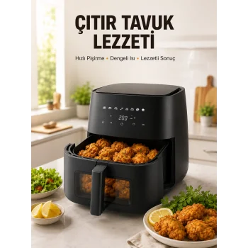 Geniş Hazneli Air Fryer Hızlı ve Pratik Pişirme Makinesi