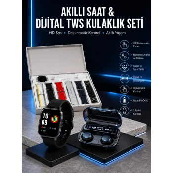 Yeni Model Akıllı Saat ve Kulaklık Kampanyası Nabızz Ölçer Bluetooth Bağlantılı Uzun Pil Ömrü