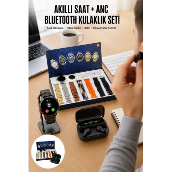 Yeni Model Akıllı Saat ve Ucuz Kaliteli Bluetooth Kulaklık Amoled Ekran Aynalı