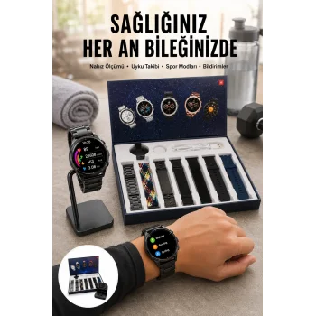 Yeni Nesil Akıllı Saat 2024 Model Uyku ve Sağlık Takibi Bluetooth Bağlantılı Yeni Nesil