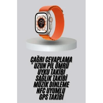 Yeni Nesil Akıllı Saat Uyku ve Sağlık Takibi Titeşimli Sesli Arama Mesaj ve Bildirim Görme