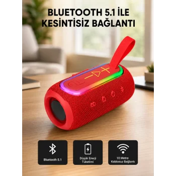 Yeni Nesil Bluetooth 5.1 Hoparlör – Güçlü Ses, Hızlı Bağlantı, Uzun Pil Ömrü