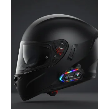 Yeni Nesil Bluetooth 5.3 Motosiklet Intercom RGB Işıklı 1000m Mesafeli