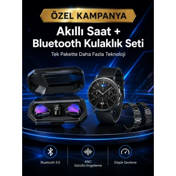 Yeni Nesil Kampanyası Bluetooth Bağlantılı Akıllı Saat ve Kablosuz Kulaklık Dijital Göstergeli