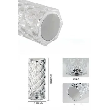 Yeni Nesil Modern Kristal Masa ve Gece Lambası Dokunmatik Renk Değiştirebilen