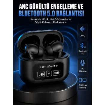 Yeni Nesil Pro Ekranlı Bluetooth Kulaklık 5.0 Bluetooth
