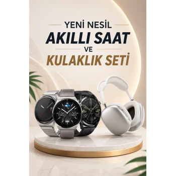 Yeni Nesil Sesli Görüşme Akıllı Saat ve Powerbank Çoklu Şarj Girişli Bluetooth Kulaklık Nabız Ölçer