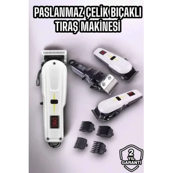 Yeni Nesil Tıraş Makinesi Uzun Şarjlı Paslanmaz Çelik lı
