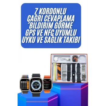 yeni nesil Unısex 7 Kordonlu Çok Fonksiyonlu Nabız Ölçer Uyku ve Sağlık Takibi