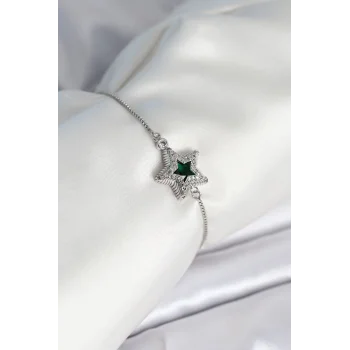 Yıldız Model Asansörlü Gümüş Renk Kadın Bileklik