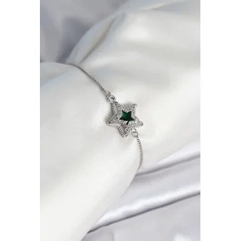 Yıldız Model Asansörlü Gümüş Renk Kadın Bileklik