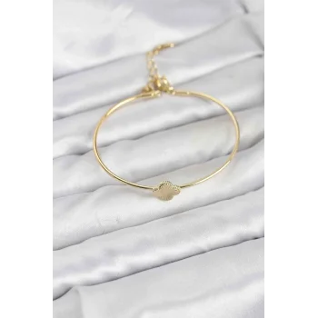Yonca Model Gold Renk Kadın Bileklik