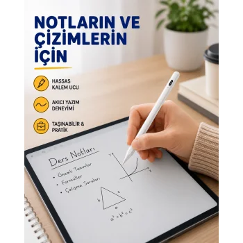 Yüksek Hassasiyetli Eğim Sensörlü Dijital Kalem – USB-C Hızlı Şarjlı Yeni Nesil