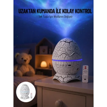 Yumurta Görünümlü Masa ve Gece Lambası Renk Değiştirebilen Projektör