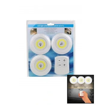 YUVARLAK 3 PARÇA  DOKUNMATİK - KUMANDALI LAMBA SETİ (5047)