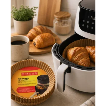 Yuvarlak Airfryer Kağıdı 100 Adet Yağ Tutmaz Hazne Koruyucu