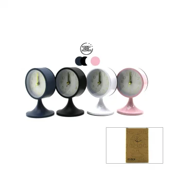 YUVARLAK MASA ÇALAR SAAT METAL KASA RENKLİ PİLLİ - AYAKLI ÇAP: 8.5CM BGC-5 (5047)