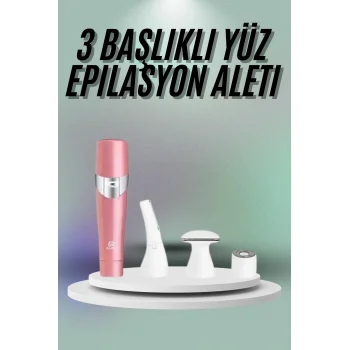 Yüz, Kaş ve Tüm Vücut Epilasyon Aleti3 Başlıklı Epilatör Tüm Cilt Tiplerine Uygun