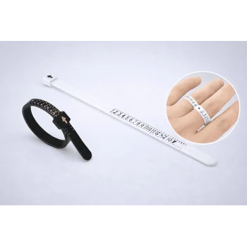 Yüzük Ölçüsü Alma Aleti Parmak Yüzük Ölçer Aparatı Ring Sizer Yüzük Ölçme Ölçü Seti - 2 Adet