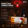 10 ADET 1W E27 KIRMIZI YUVARLAK GECE LAMBASI LED AMPUL EAMP-075 (5047)