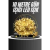 10 Metre Günışığı Led Işık Fişli Dekoratif Sarı Ton Aydınlatma 3 Modlu Led Şerit
