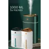 1000 ML Ultrasonik Hava Nemlendirici Işıklı Buhar Makinesi Ve Aroma Difüzörü (5047)