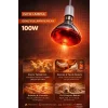 100W Isıtıcı Ampul Kırmızı Isı Lambası Civciv Kümes Kuluçka E27 Duy Isıtma Ampulü
