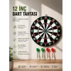 12 İnç Ahşap Dart Tahtası 4 Adet Metal Uçlu Dart Oku Dahil
