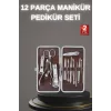 12 Parça Paslanmaz Çelik Kompakt ve Taşınabilir Manikür Makası Tırnak Makası