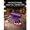 12 Parça Profesyonel Makyaj Fırçası Far Fırçası Allık Fırçası Yumuşak Kıllı
