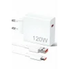 120W Şarj Aleti Hızlı Çift Turbo Şarj Aleti Seti Beyaz