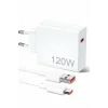 120W Şarj Aleti Hızlı Çift Turbo Şarj Aleti Seti Beyaz