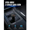 12V 24V Uyumlu 60W Araç İçi Şarj Adaptörü Çoklu Hızlı Şarj Cihazı