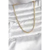 14K Gold Renk Kaplama Boru Zincir Model CM Kadın Kolye
