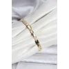 14K Gold Renk Kaplama Ezme Zincir Model Kadın Bileklik