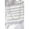 14K Gold Renk Kaplama Kuşgözü Zincir Model Pirinç CM Kadın Kolye