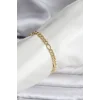 14K Gold Renk Kaplama Lazerli Zincir Model CM Kadın Bileklik