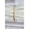 14K Gold Renk Kaplama Zirkon Taşlı Baget Model CM Kadın Bileklik