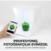 20 x 20 CM Profesyonel Stüdyo Led Işıklı Çift Sıra Ürün Fotoğraf Çekim Çadırı