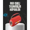 20W Güçlü Ses Çift Sürücülü RGB LED Işıklı Bluetooth 5.3 Hoparlör