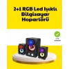 2.1 USB Bağlantılı Oyun Hoparlörü Renkli LED Işıklı