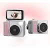 2k Mini Dijital Retro Video Kamera Flaşlı Dijital Vlog Mini Fotoğraf Makinesi Türkçe Menü Pembe