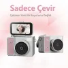 2k Mini Dijital Retro Video Kamera Flaşlı Dijital Vlog Mini Fotoğraf Makinesi Türkçe Menü Pembe