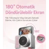 2k Mini Dijital Retro Video Kamera Flaşlı Dijital Vlog Mini Fotoğraf Makinesi Türkçe Menü Pembe