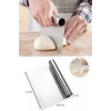 2li Set Hamur Şekillendirici Eğik Pasta Spatulası +Metal Hamur Kesici Kazıyıcı Spatula